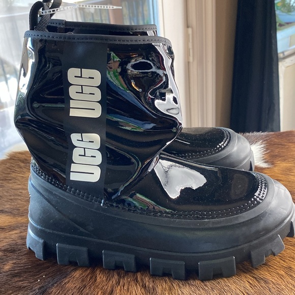 UGG Classic Brellah Mini Waterproof Rain Boots Black Size 7 NWT - Picture 3 of 12